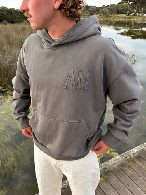 Applique Hoodie - Grey
