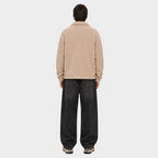 Teddy Cropped Quarter Zip - Beige