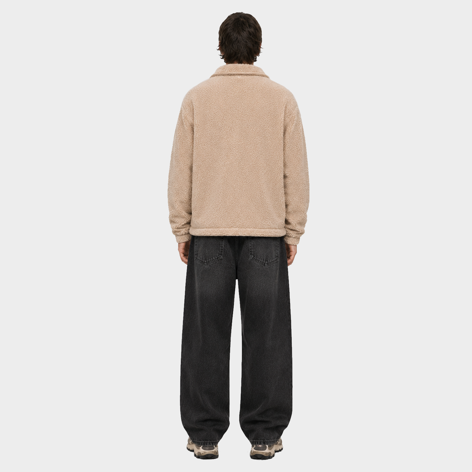 Teddy Cropped Quarter Zip - Beige