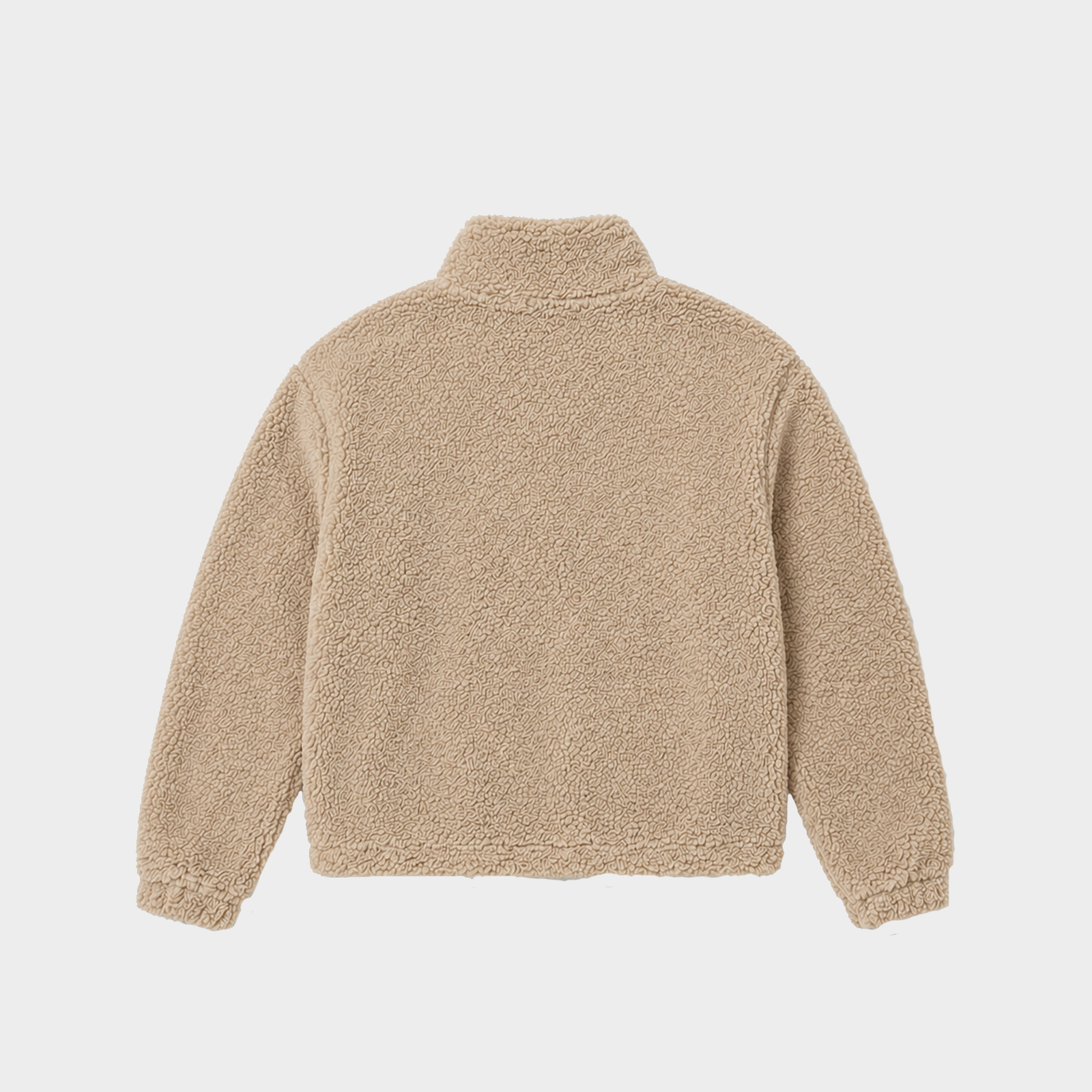 Teddy Cropped Quarter Zip - Beige