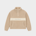 Teddy Cropped Quarter Zip - Beige
