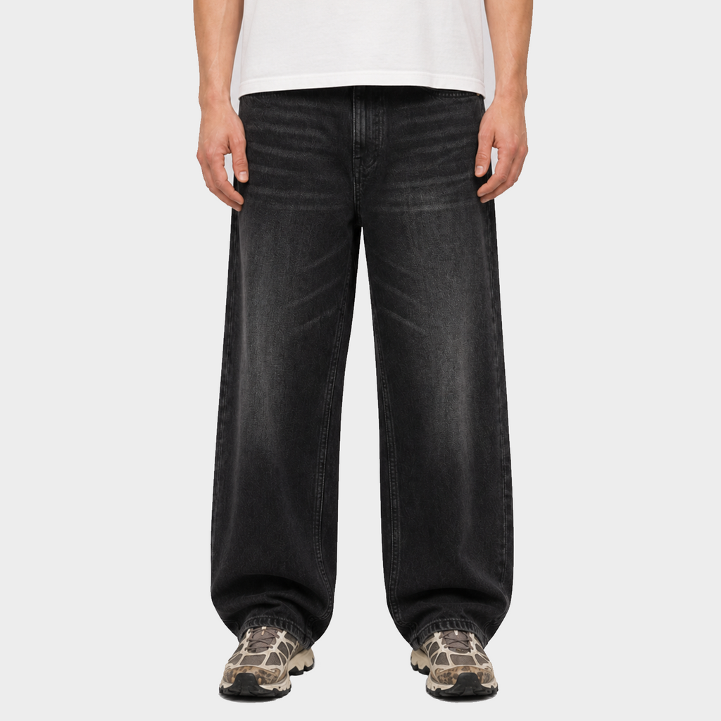 Relaxed Baggy Jeans - Washed Black
