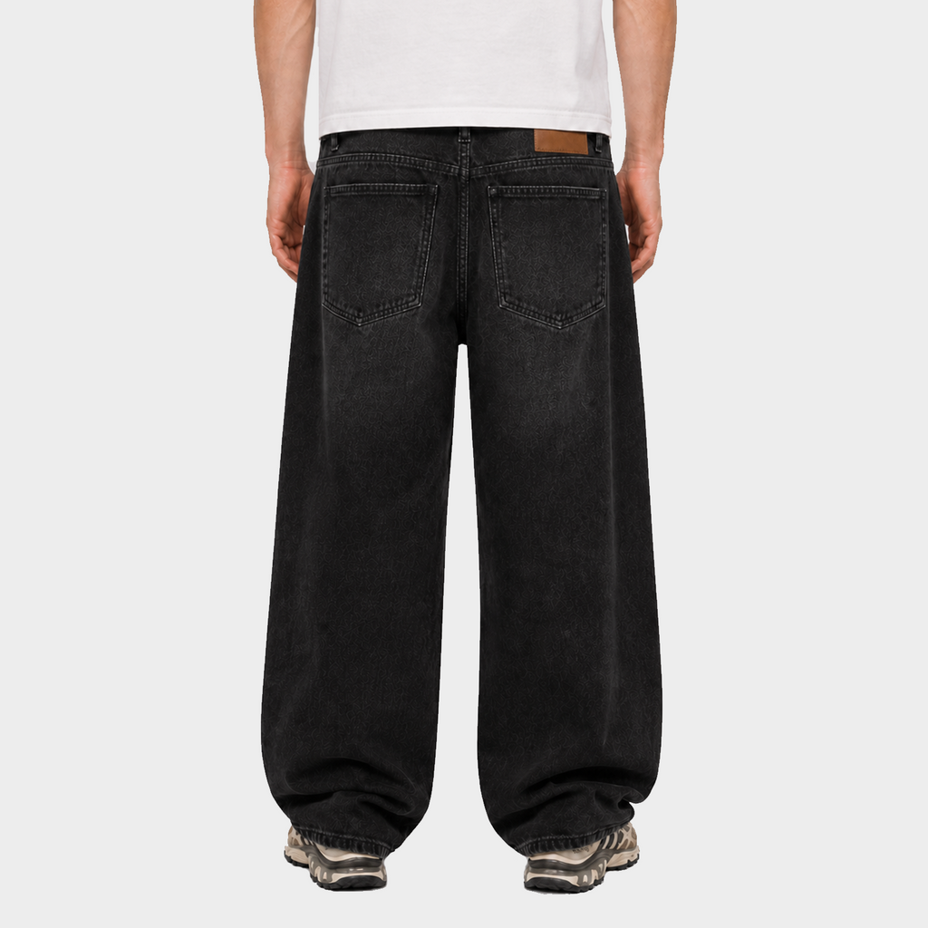 Relaxed Baggy Jeans - Washed Black