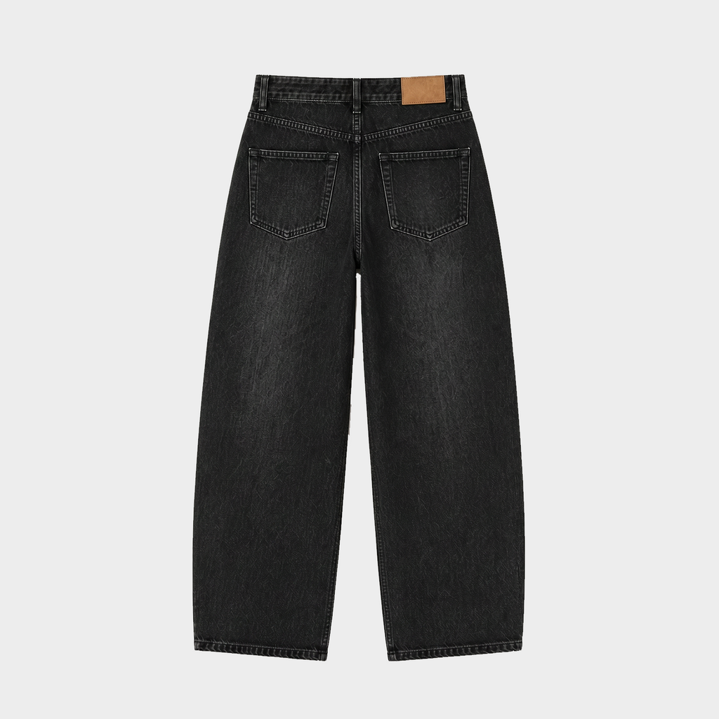 Relaxed Baggy Jeans - Washed Black