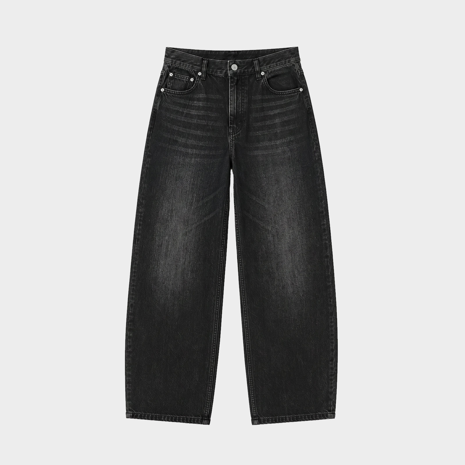 Relaxed Baggy Jeans - Washed Black