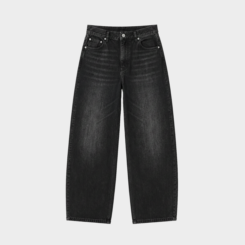 Relaxed Baggy Jeans - Washed Black