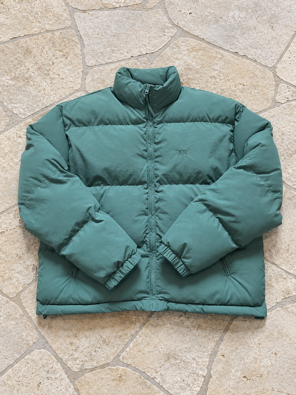 Cropped Puffer - Forrest Green
