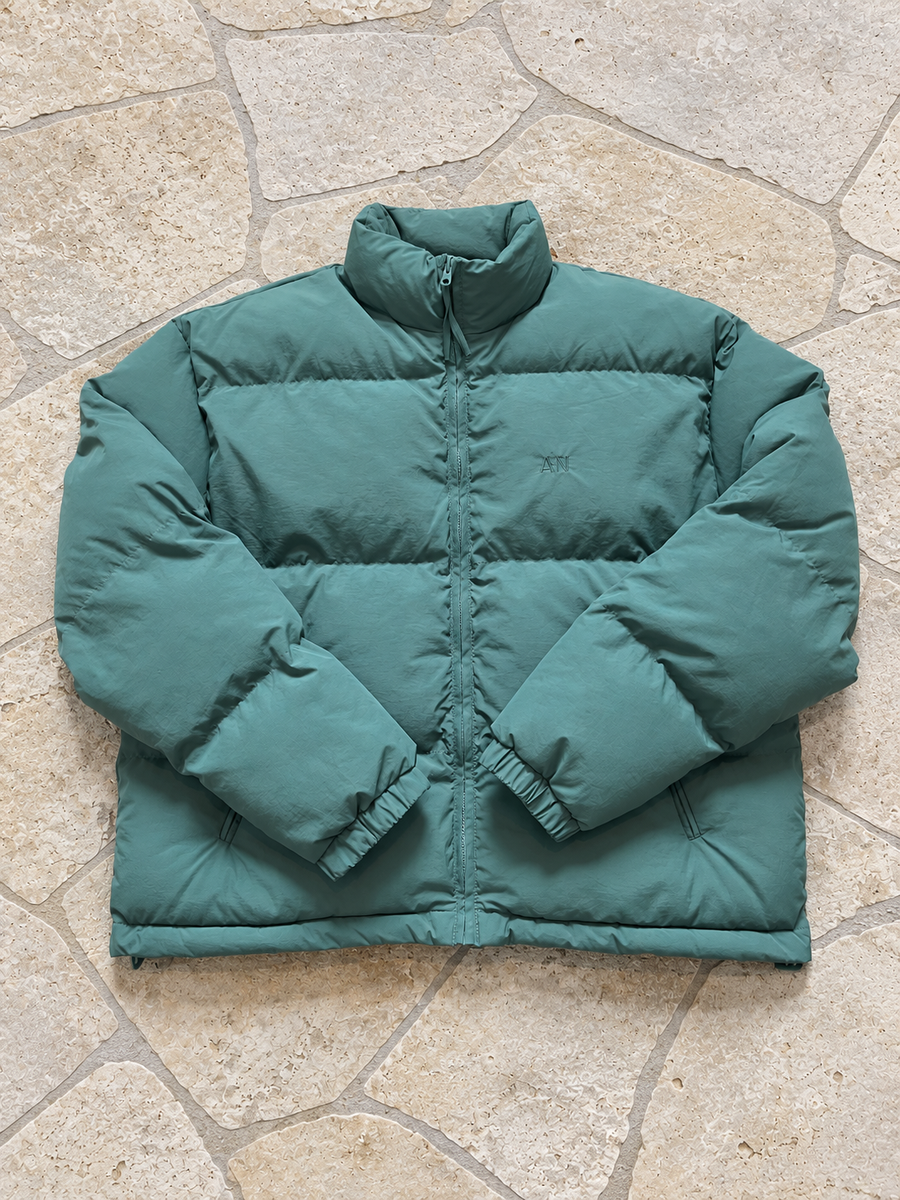 Cropped Puffer - Forrest Green