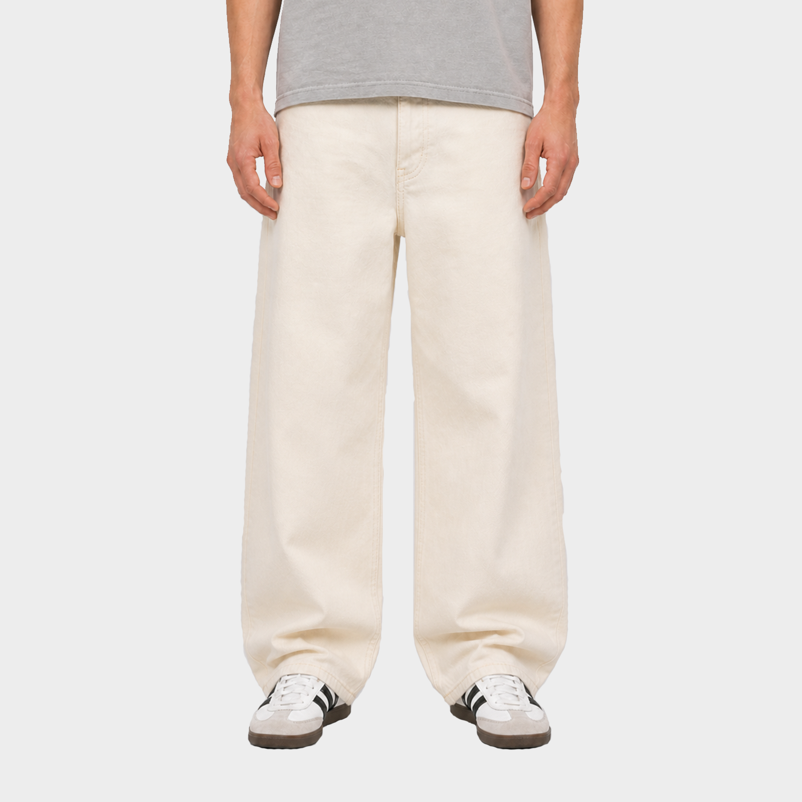 Relaxed Baggy Jeans - Cream