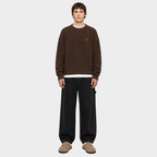 Fuzzy Crew Knit - Chocolate Brown