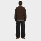 Fuzzy Crew Knit - Chocolate Brown