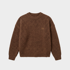 Fuzzy Crew Knit - Chocolate Brown