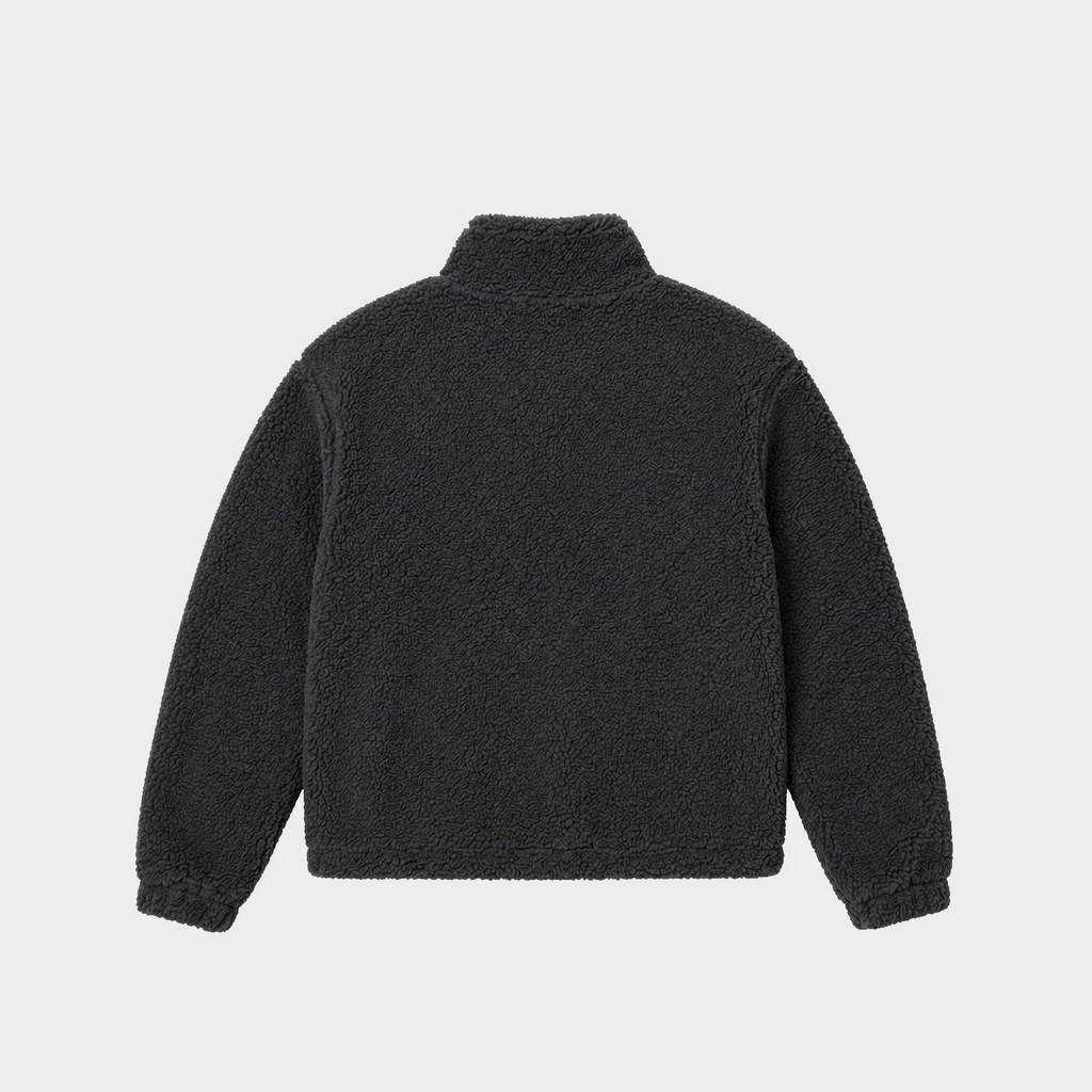 Teddy Cropped Quarter Zip - Grey