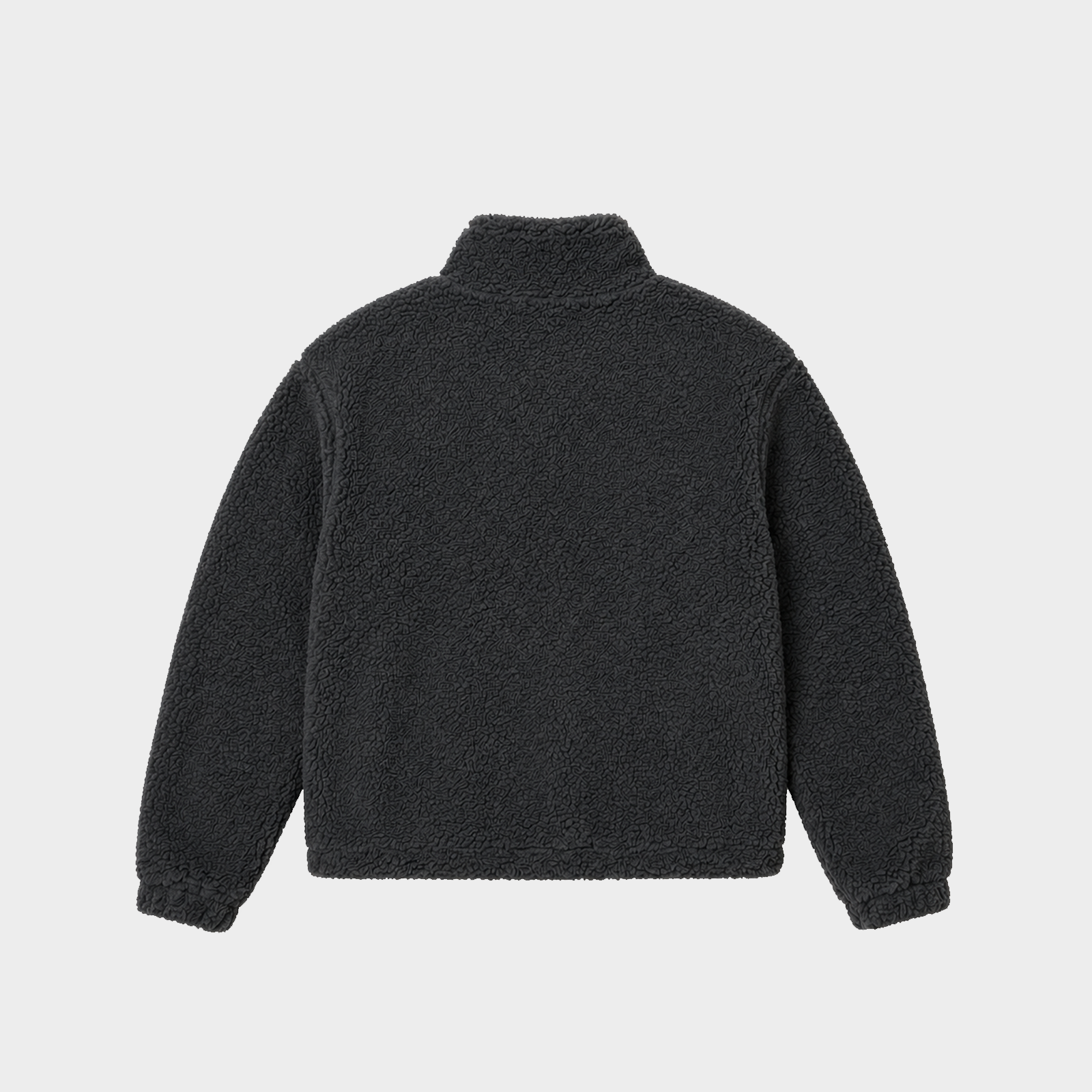 Teddy Cropped Quarter Zip - Grey