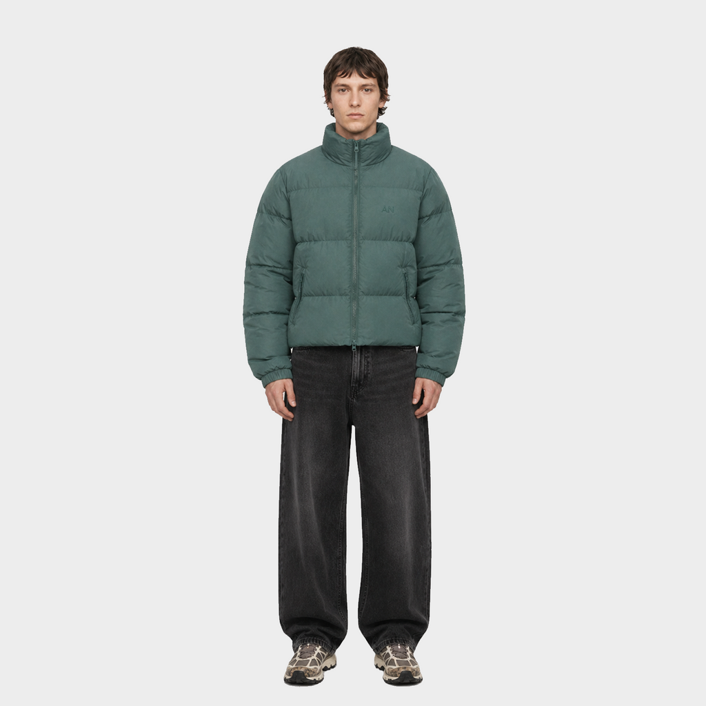 Cropped Puffer - Forrest Green