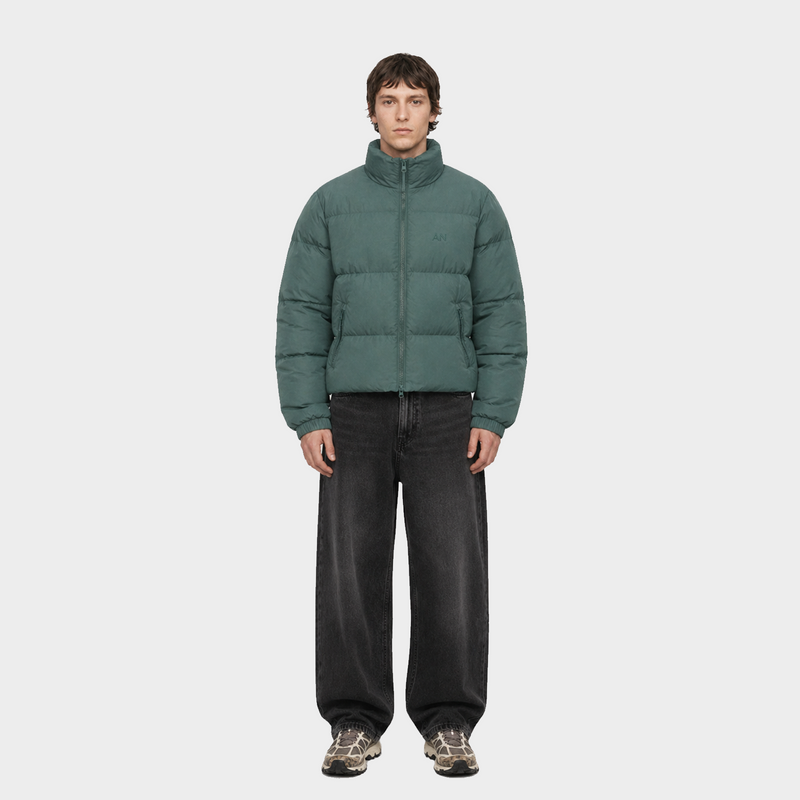 Cropped Puffer - Forrest Green