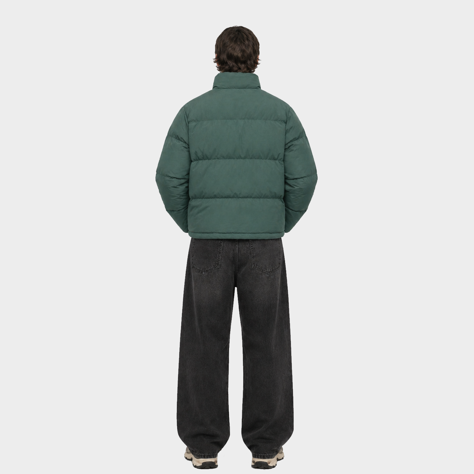 Cropped Puffer - Forrest Green